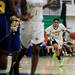Huron junior Micah Robinson dribbles into the paint on Monday, Feb. 25. Daniel Brenner I AnnArbor.com